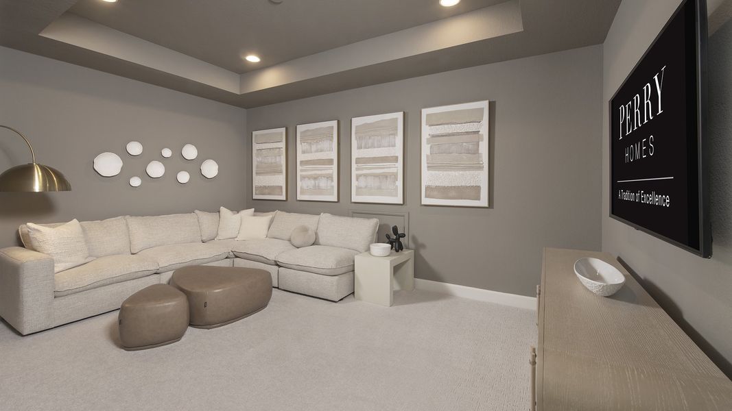 Furnished interior in a model home at Everly 60' in Hockley (Image 16).