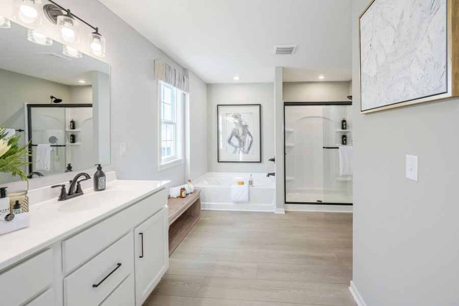 Furnished interior in a model home at Three Rivers in Rome (Image 36).