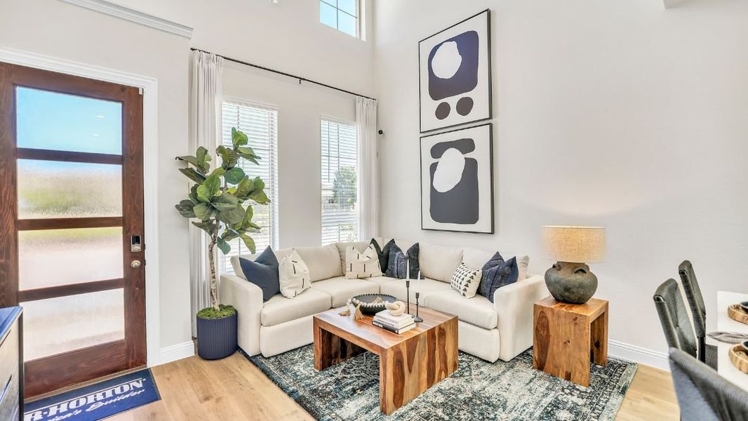 Furnished interior in a model home at The Avenue in Allen (Image 3).