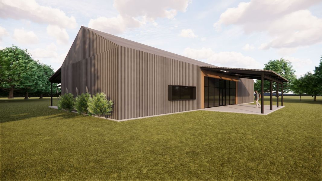 A building with a grass lawn. A building with a grass lawn.