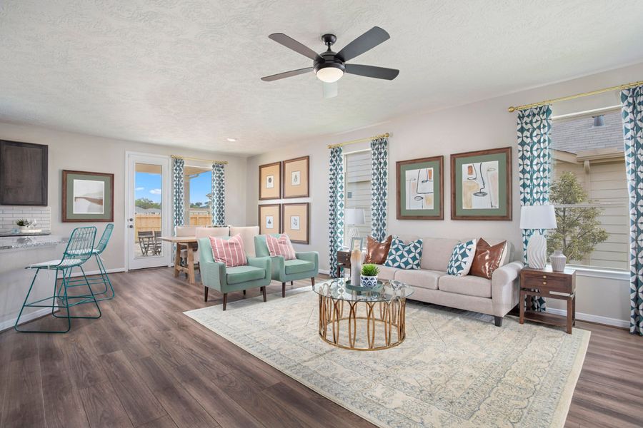 Furnished interior in a model home at Flagstone in Humble (Image 23).