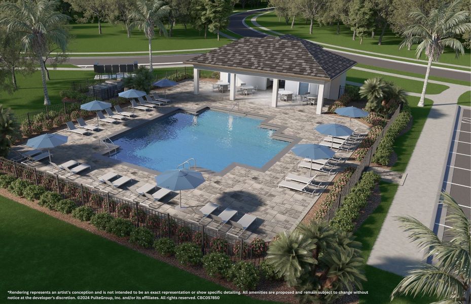 Community pool at Shores at Stillwater, a new home community in the Sarasota area
