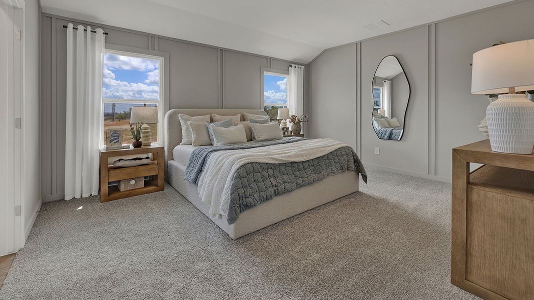 Furnished interior in a model home at Paramount in Kyle (Image 9).