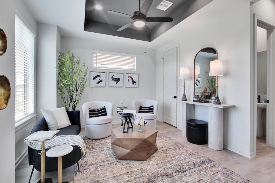 Furnished interior in a model home at Canterra Creek  60' in Iowa Colony (Image 29).