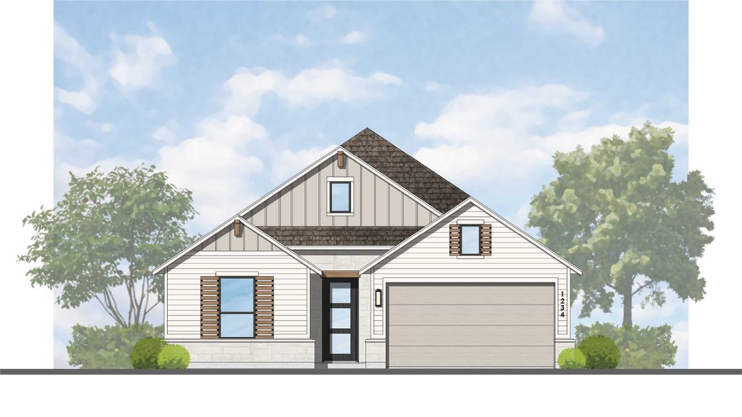 Architectural rendering of home exteriors planned for The Crossvine in Schertz, TX (Image 6).