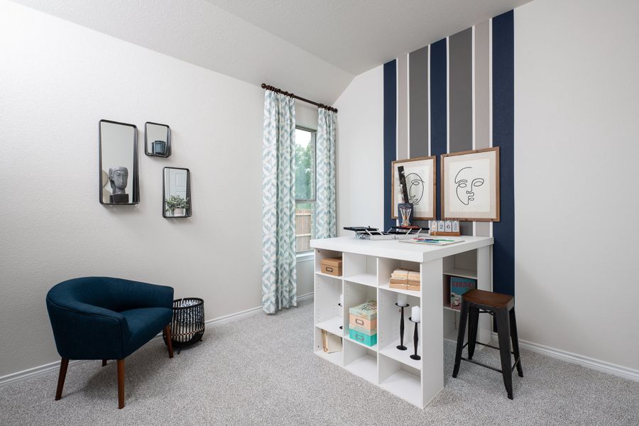 Furnished interior in a model home at Oak Hills in Cross Timber (Image 15).