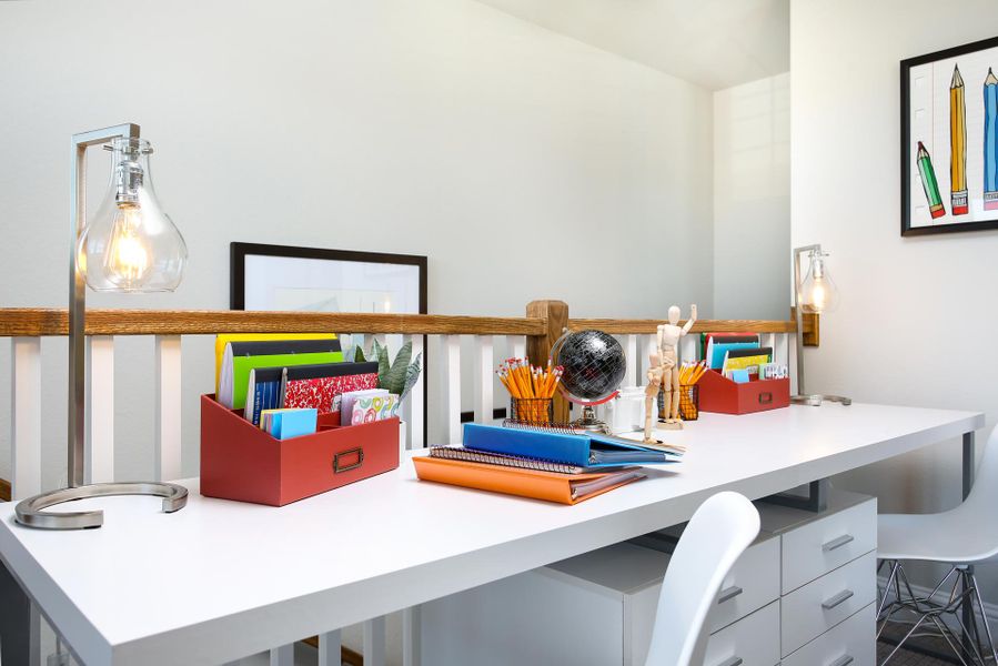 Furnished interior in a model home at Casetta Ranch in Kyle (Image 52).