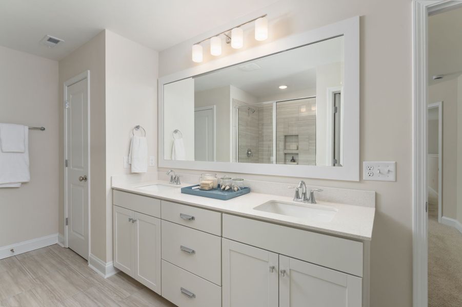 Furnished interior in a model home at Homesteads at Point Caswell in Columbia (Image 7).