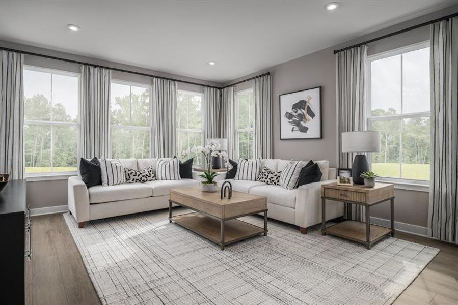 Furnished interior in a model home at Harpers Glen Townhomes in Wendell (Image 9). Furnished interior in a model home at Harpers Glen Townhomes in Wendell (Image 9).