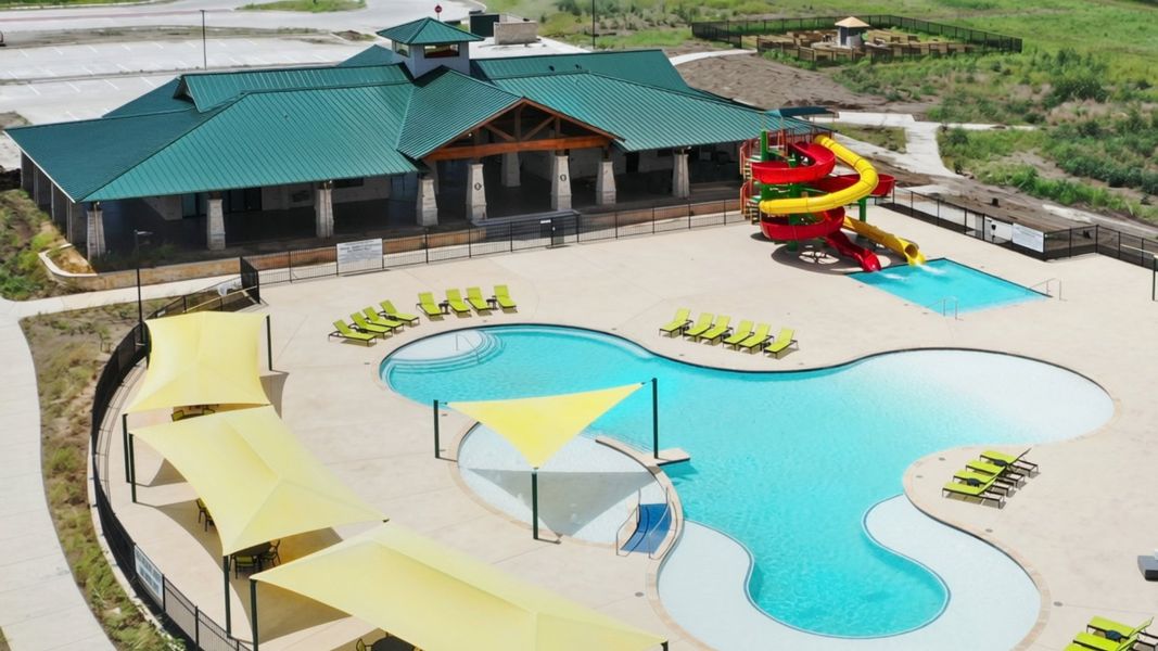 Community Pool with Water Slide