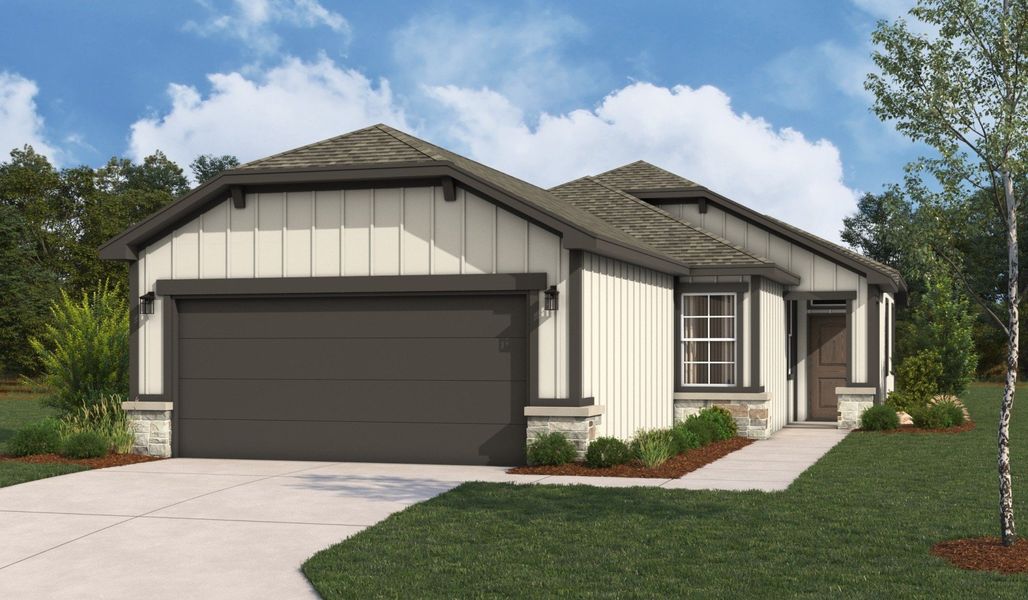 Front exterior of a home in the Highland Ridge community, located in New Braunfels, TX (Image 12).
