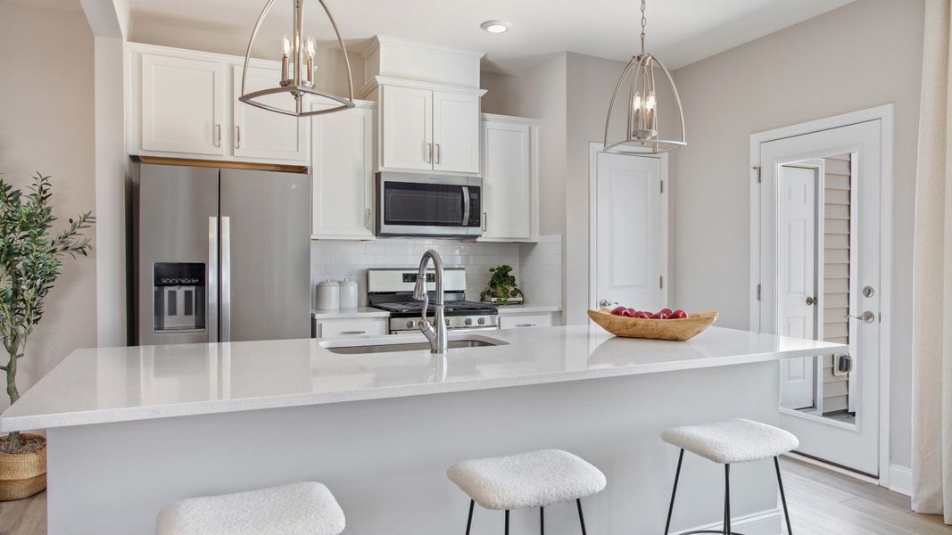 Furnished interior in a model home at Sidney Creek Townhomes in Zebulon (Image 31).