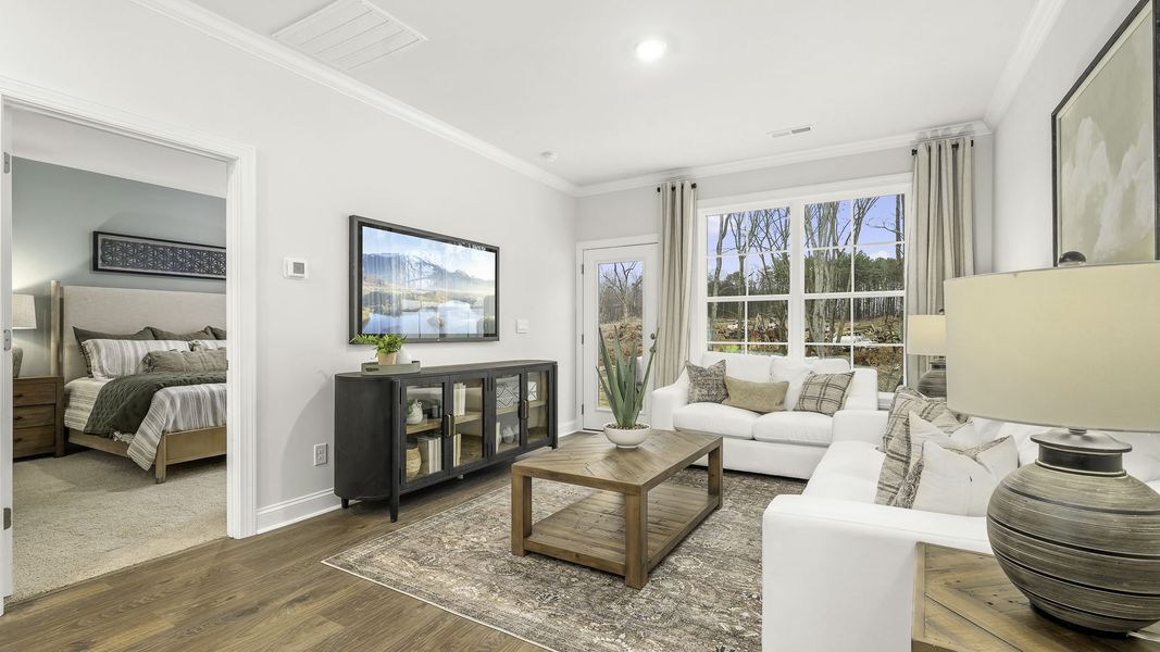 Furnished interior in a model home at Lybrook Village in Bermuda Run (Image 16).