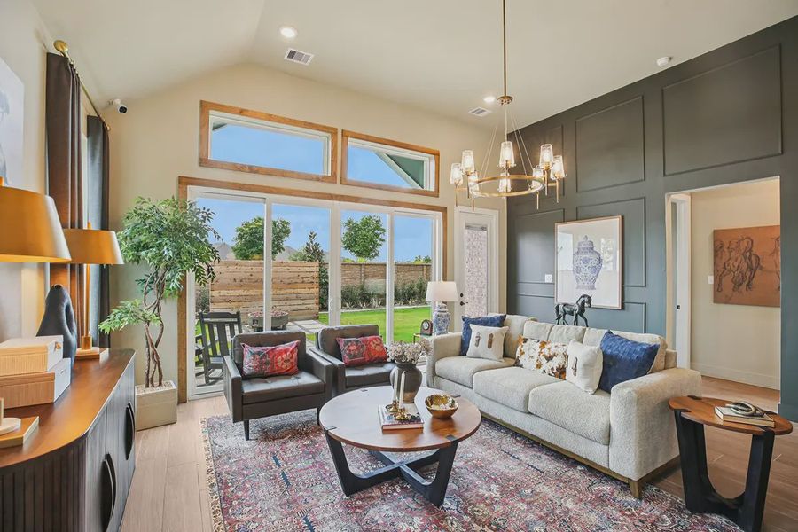Furnished interior in a model home at Meridiana 50's in Manvel (Image 21).