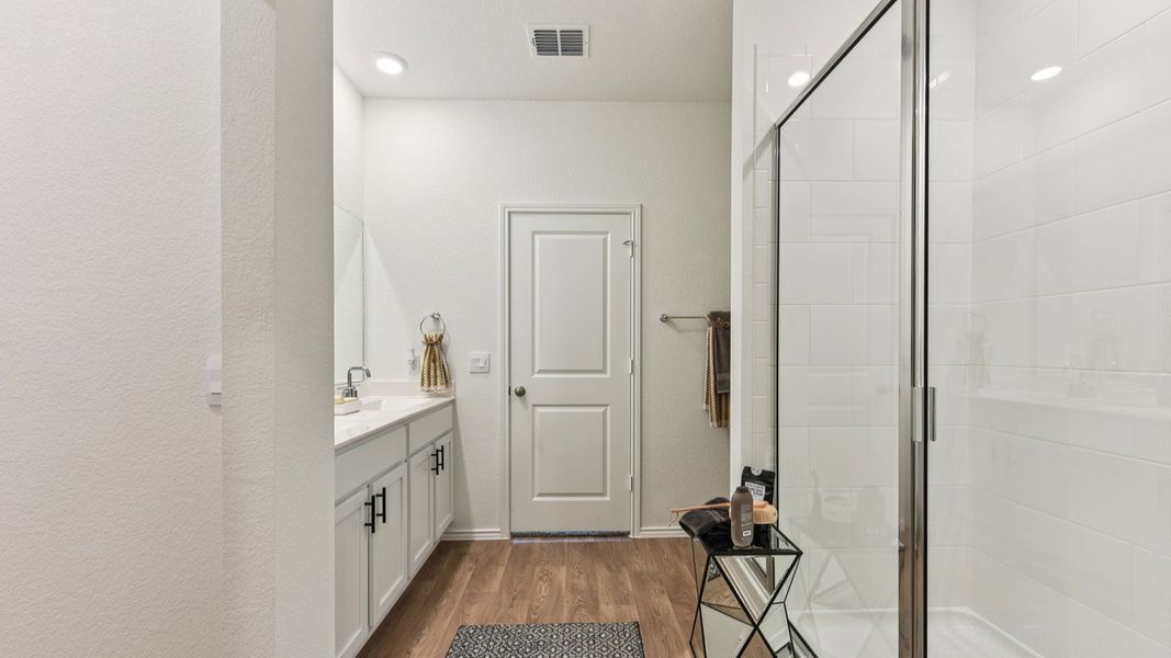 Furnished interior in a model home at Palomino in Manor (Image 32).