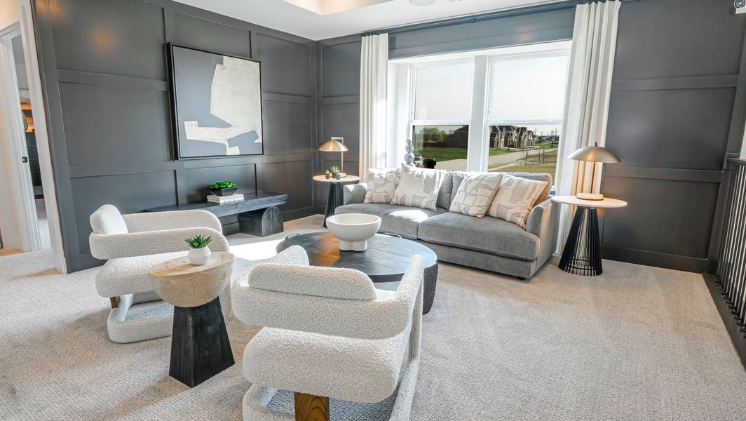 Furnished interior in a model home at Villages of Creekwood in Frisco (Image 9).