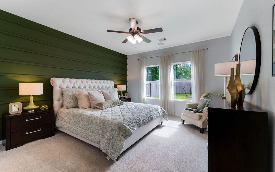 Furnished interior in a model home at The Pines at Seven Coves in Willis (Image 23).