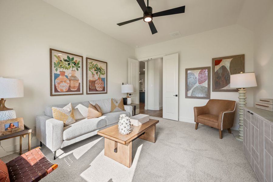 Furnished interior in a model home at Settlers Glen in New Fairview (Image 32). Furnished interior in a model home at Settlers Glen in New Fairview (Image 32).