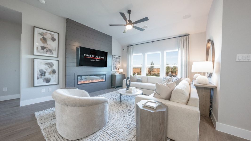 Furnished interior in a model home at Tabor Ranch in Krum (Image 4).