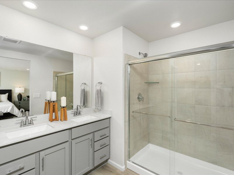Furnished interior in a model home at Frontier Estates - The Trails Collection in Firestone (Image 10).