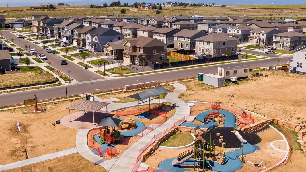 Aerial view of the Westgate community in Greeley, CO, showing layout and nearby surroundings (Image 9). Aerial view of the Westgate community in Greeley, CO, showing layout and nearby surroundings (Image 9).