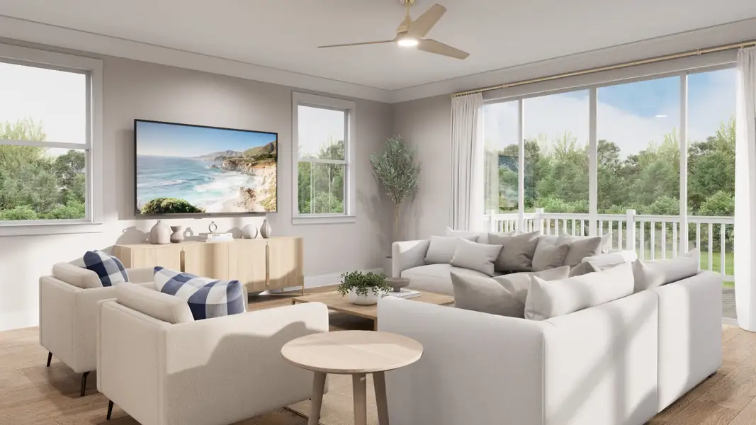 Furnished interior in a model home at Rivers Reach in Yemassee (Image 3).