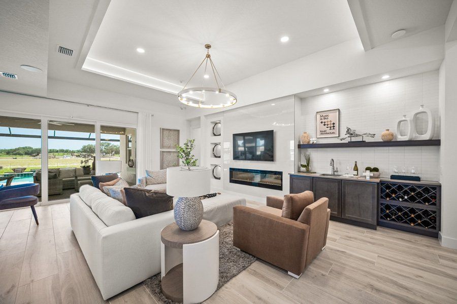Furnished interior in a model home at Shellstone at Waterside in Sarasota (Image 39).