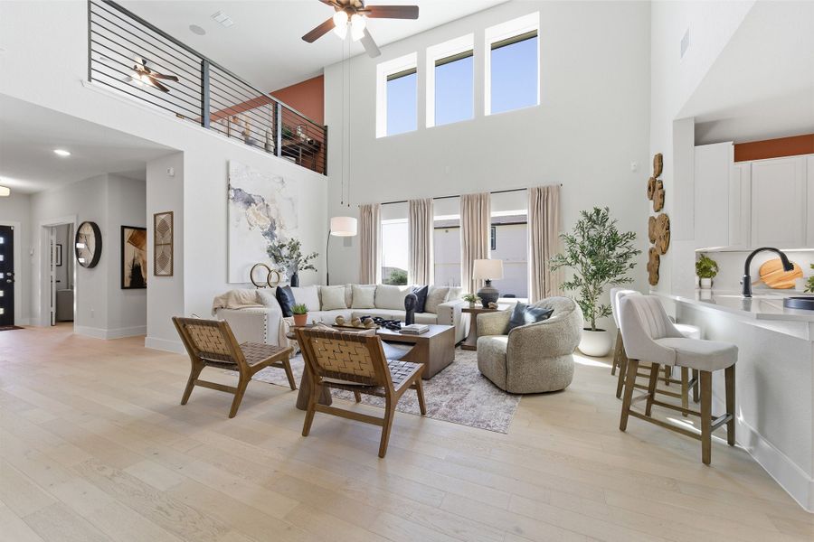 Furnished interior in a model home at Notting Hill in Converse (Image 24).