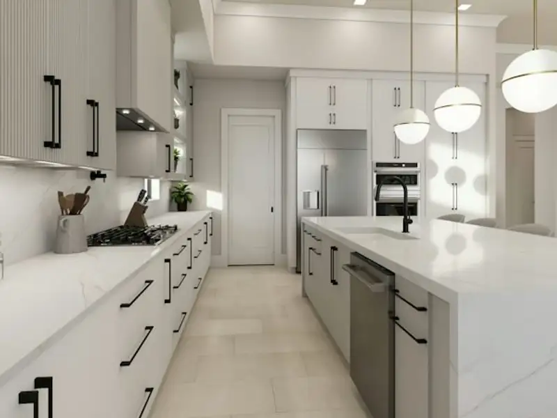 Furnished interior in a model home at Central Beach in Vero Beach (Image 9).