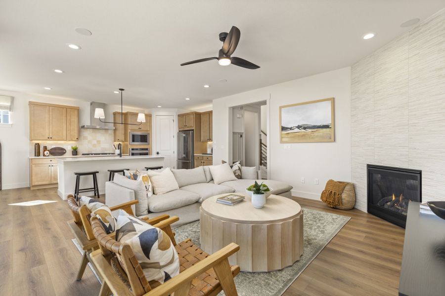 Furnished interior in a model home at Barefoot Lakes in Firestone (Image 9). Furnished interior in a model home at Barefoot Lakes in Firestone (Image 9).