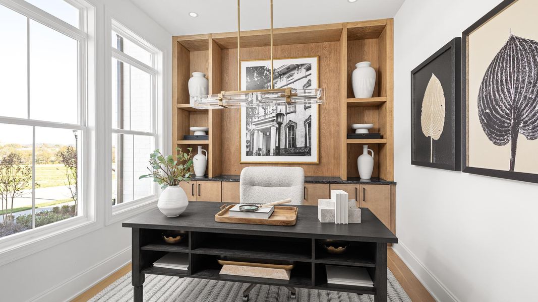 Home office with french doors