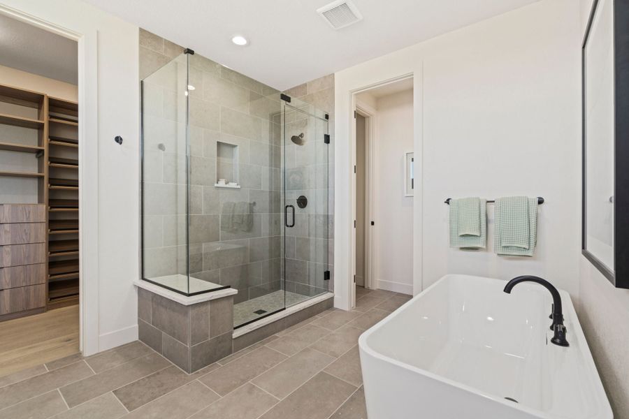 Furnished interior in a model home at Festival at RainDance in Windsor (Image 38).