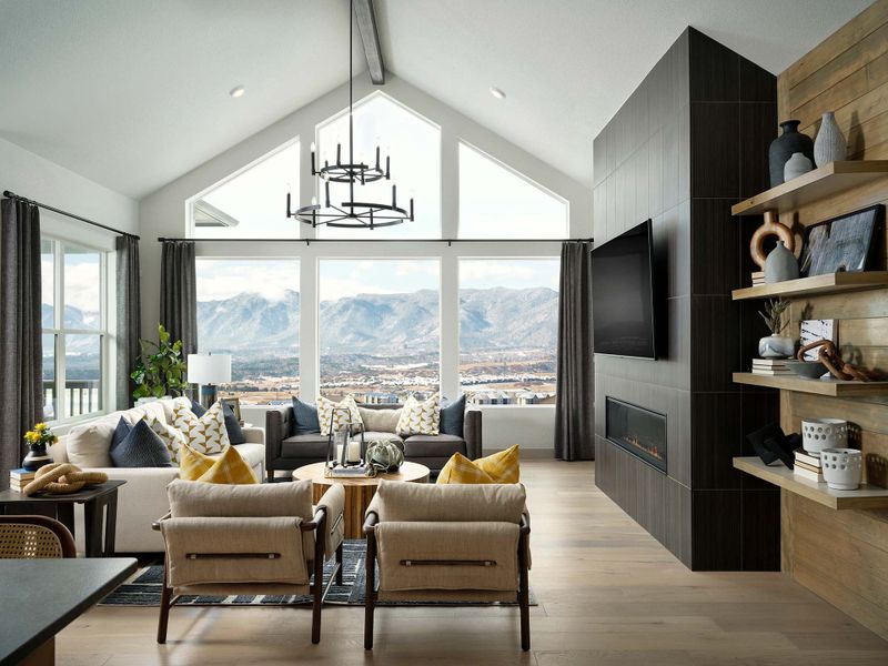 Furnished interior in a model home at Cloverleaf - Pinnacle Collection in Monument (Image 5).