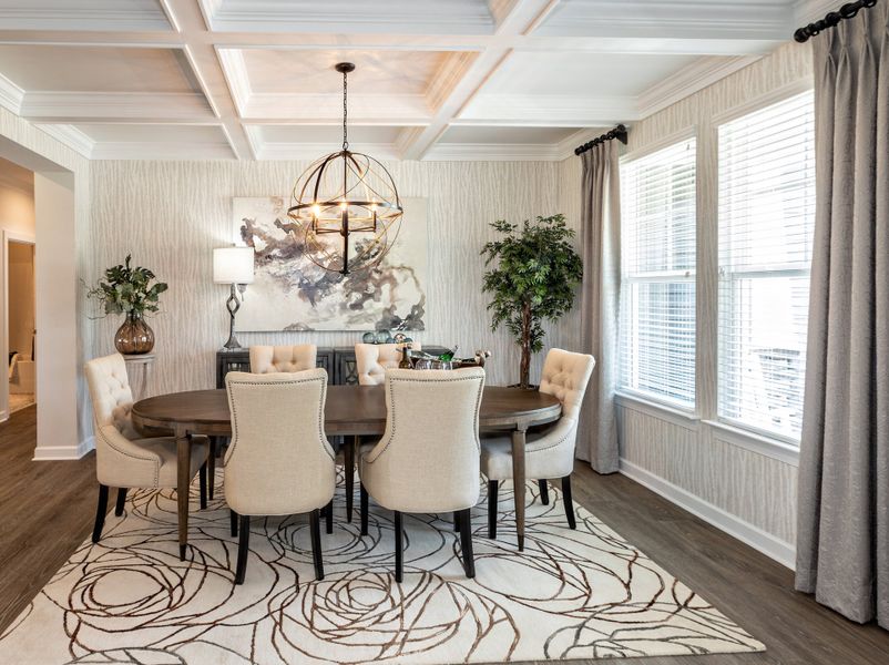Furnished interior in a model home at The Gables in Moyock (Image 9).
