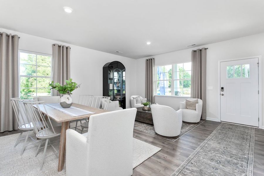 Furnished interior in a model home at Cedar Oaks in Greensboro (Image 5).