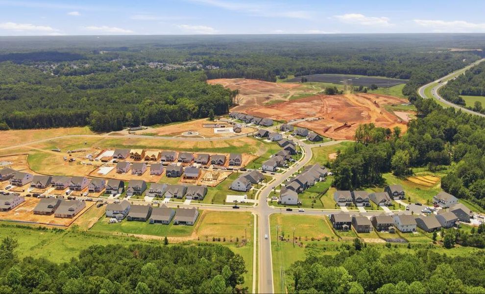 Aerial view of the Carrington community in Stanley, NC, showing layout and nearby surroundings (Image 12).