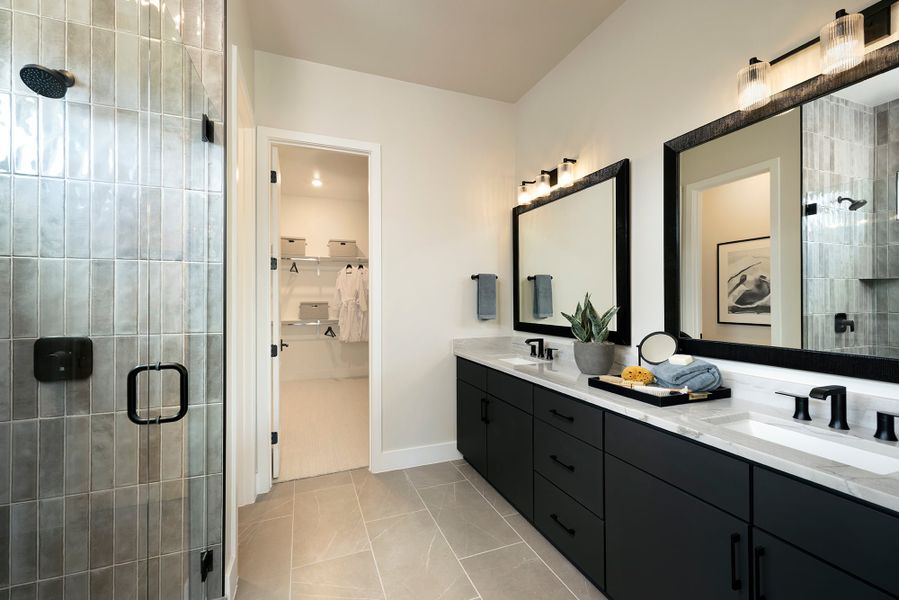 Furnished interior in a model home at Manors Collection - Freedom at Anthem in Kyle (Image 12).