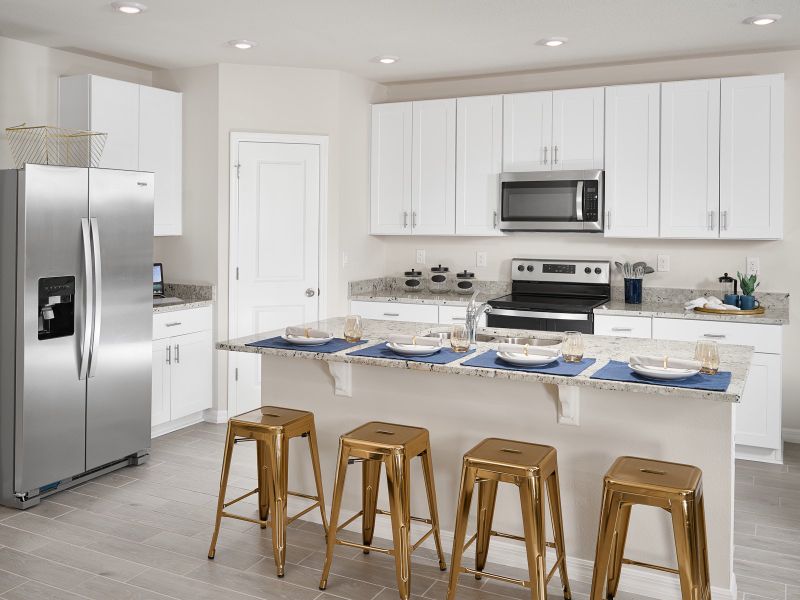 Kitchen of the Hibiscus plan modeled at Summerwoods.