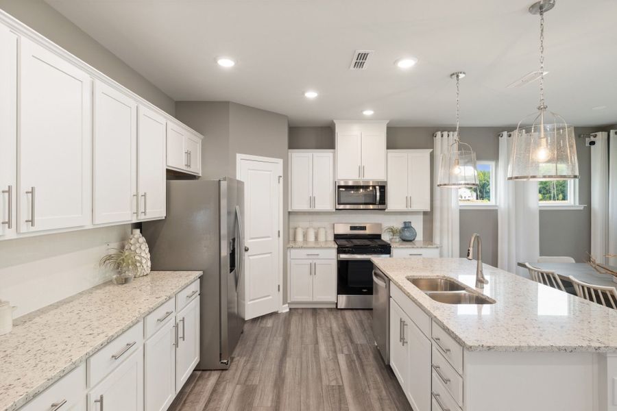 Kitchen with Large Island and Extra Seating