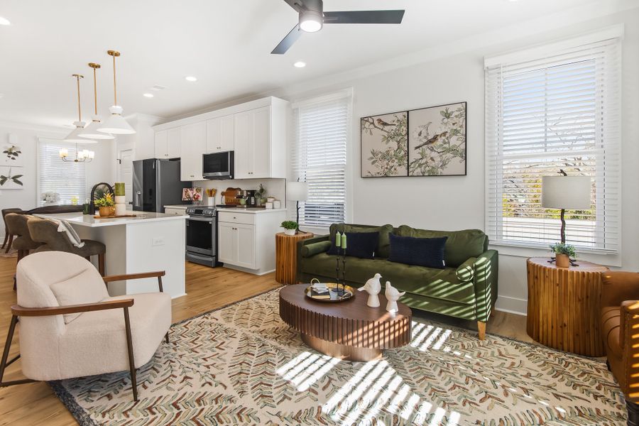 Furnished interior in a model home at Hawthorne Summit in Greenville (Image 29).