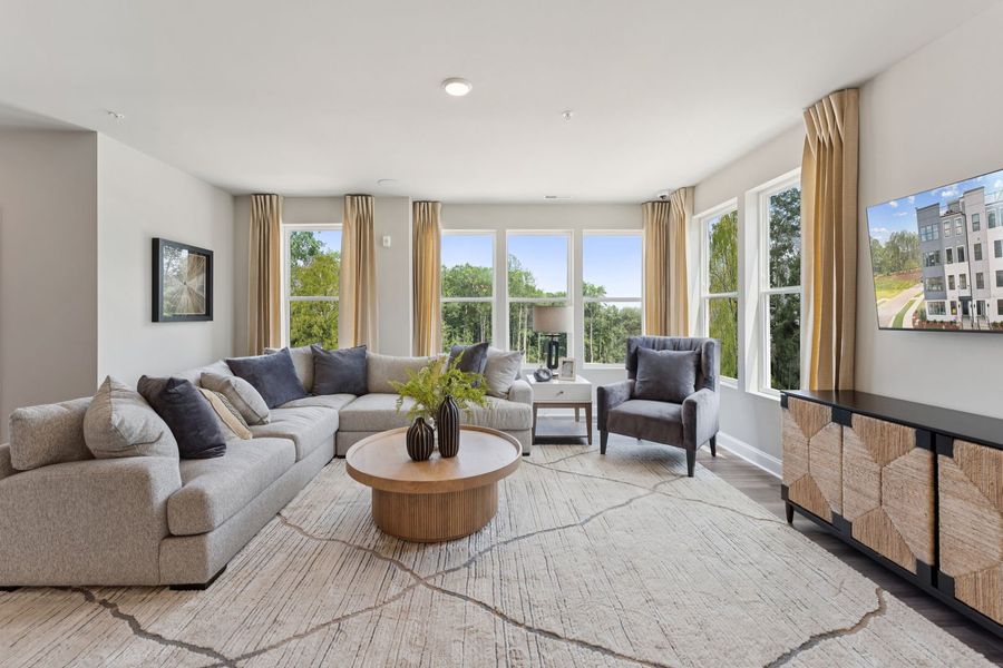 Furnished interior in a model home at Skylar Townhome Style Condos in Atlanta (Image 6).