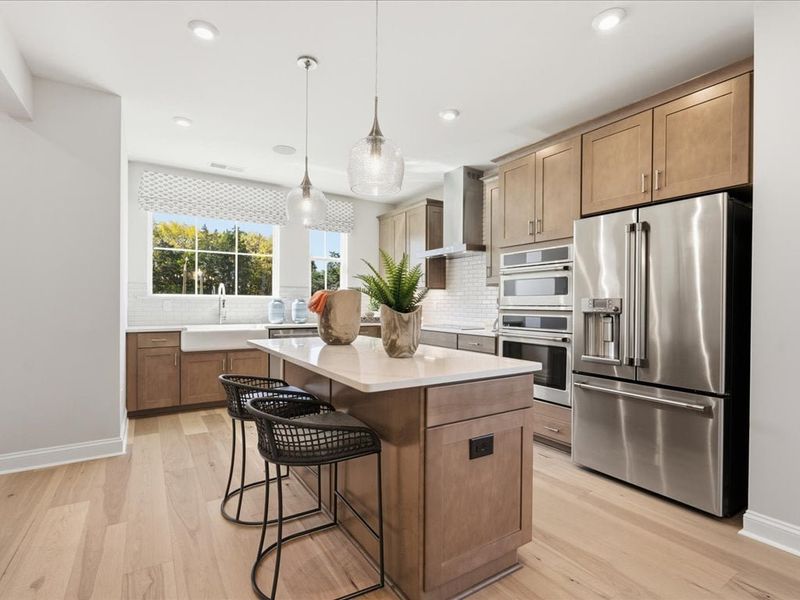 Furnished interior in a model home at Bellflower in Charlotte (Image 28).