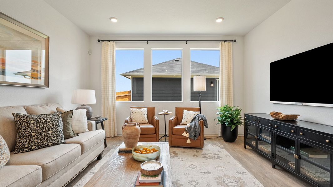 Furnished interior in a model home at Valverde in Bastrop (Image 12). Furnished interior in a model home at Valverde in Bastrop (Image 12).