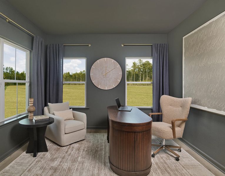 Furnished interior in a model home at Crescent Mills in Clayton (Image 15).