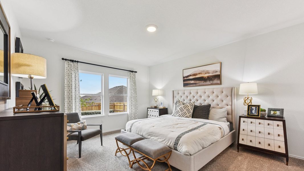 Furnished interior in a model home at Palomino in Manor (Image 26).