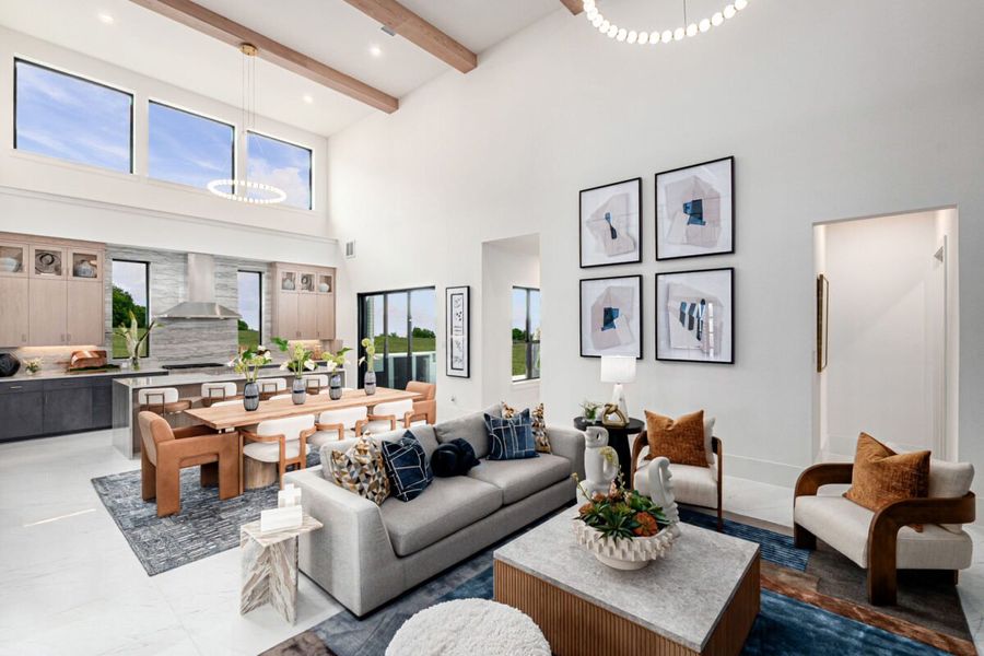 Furnished interior in a model home at Fields Prestige - 60's in Frisco (Image 6).