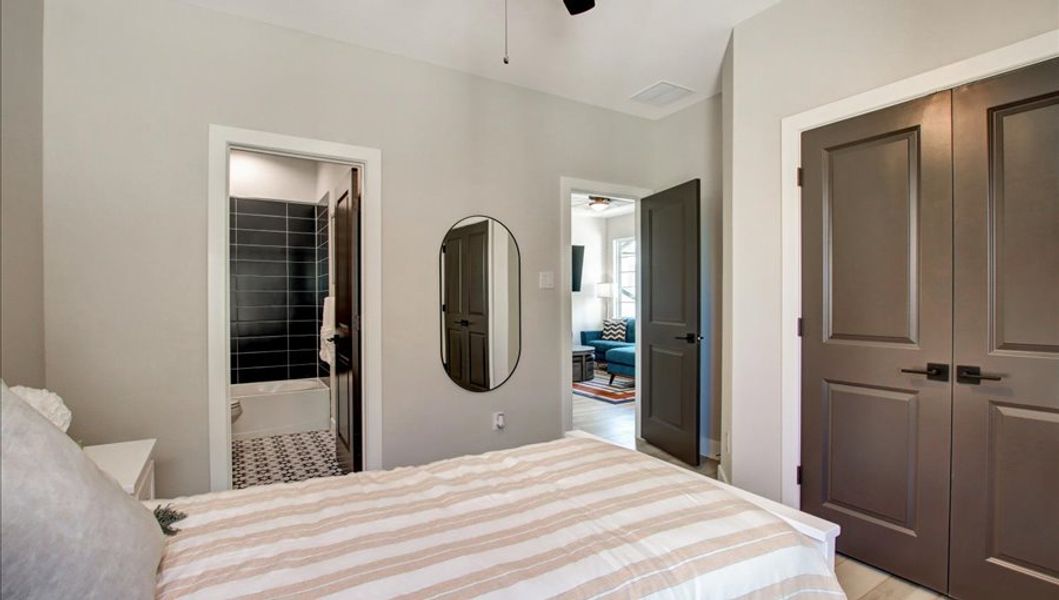 Furnished interior in a model home at Sunterra 40 in Katy (Image 39).