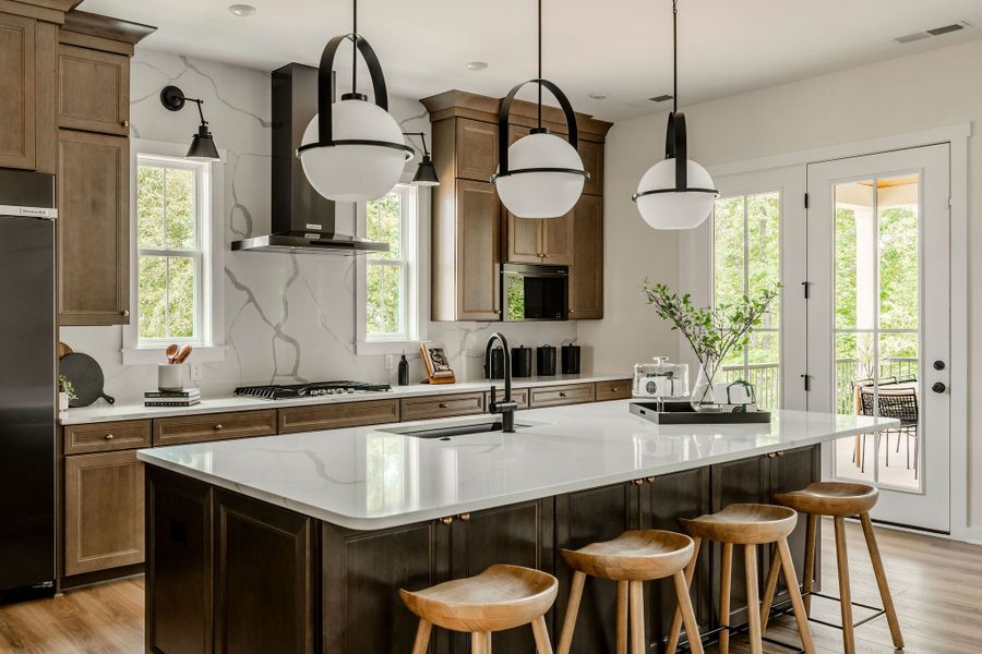 Furnished interior in a model home at McLean South Shore in Belmont (Image 48).