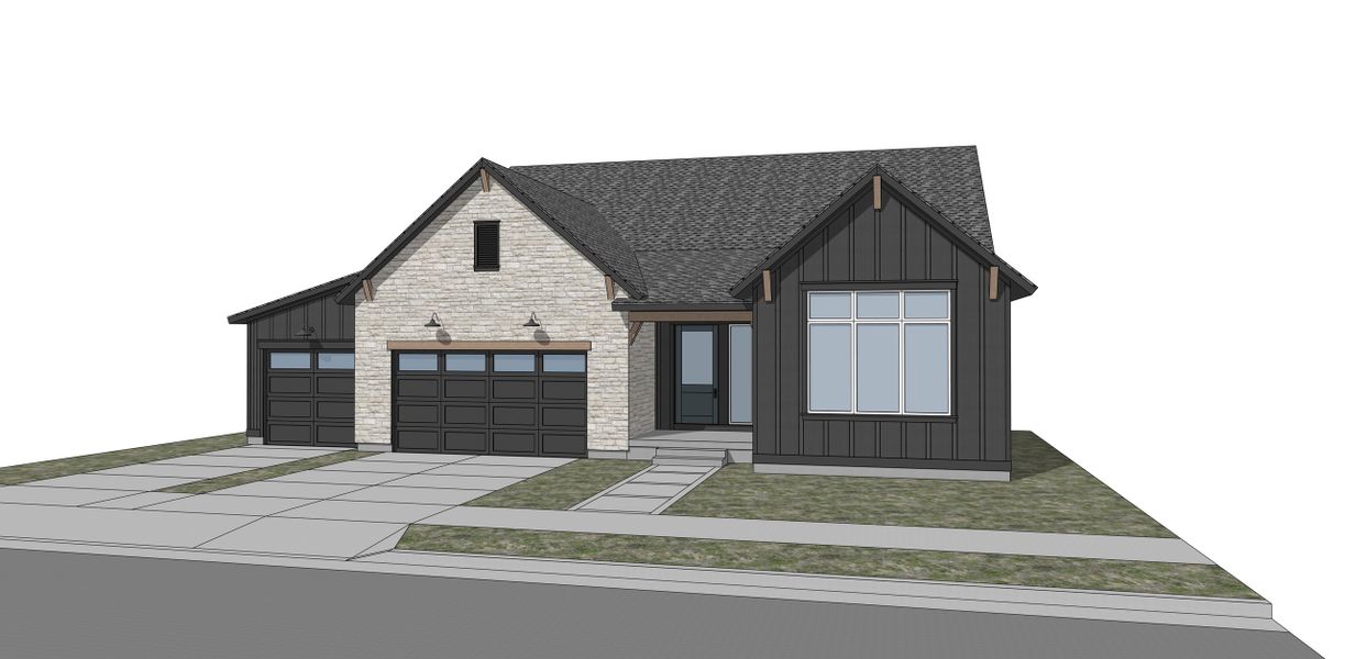 Architectural rendering of home exteriors planned for Jackson Creek in Monument, CO (Image 3).