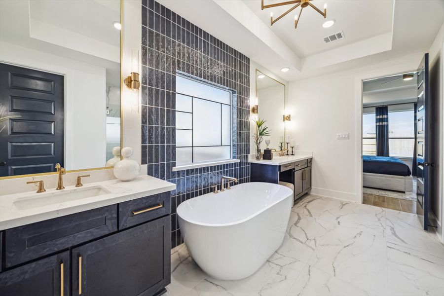 Furnished interior in a model home at Brookewater - 55' in Rosenberg (Image 19).